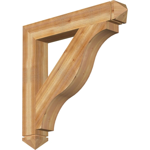 Ekena Millwork Funston Arts & Crafts Rough Sawn Bracket, Western Red Cedar, 6"W x 42"D x 42"H BKT06X42X42FST03RWR - main